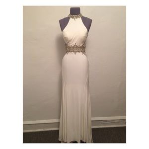 White Jersey Formal Gown